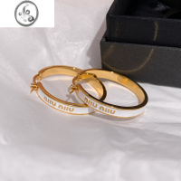 JiMiM家珐琅金色耳圈大圆圈耳环女小众设计感轻奢高级独特夸张ins耳饰