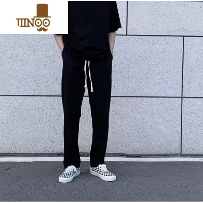 YANXUvibe高街裤子男款ins宽松阔腿休闲卫裤拖地长裤垂坠感薄款