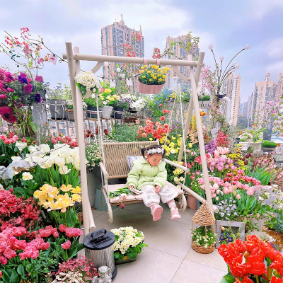 紫叶室外秋千别墅院子网红民宿吊椅双人阳台家用休闲户外庭院秋千