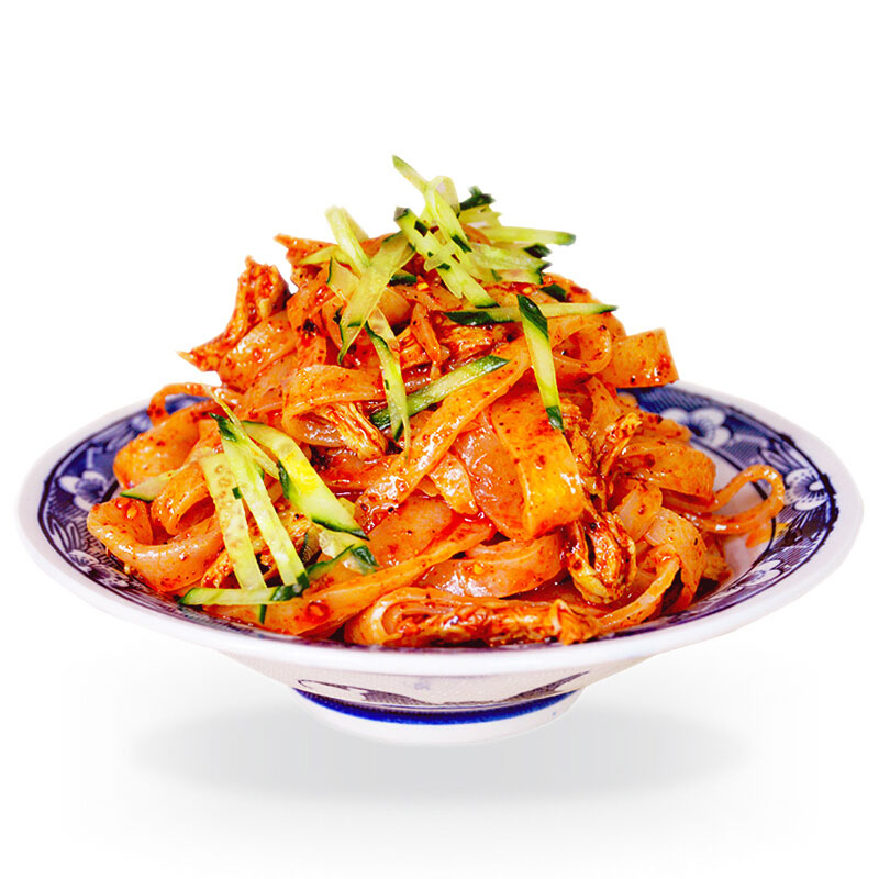 陕西特产凉皮305gx5包 宝鸡岐山擀面皮麻酱红油米皮 西安特产 酸辣味