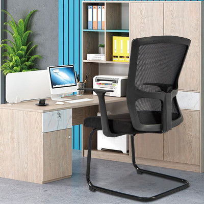 域赢电脑椅办公椅弓形职员办公椅人体工学椅子(黑色)