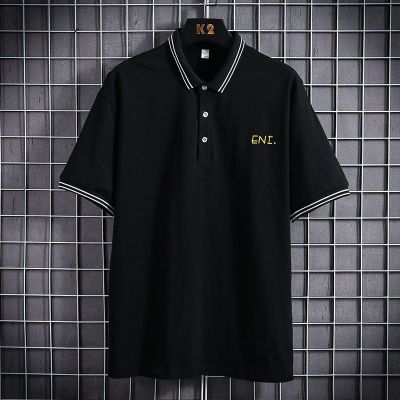 梵克公牛棉翻领短袖Polo衫男休闲商务休闲牌夏季男士商务休闲流帅气青年半袖上衣服男黑色M