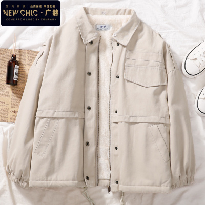 广赫加绒加厚外套春季2021新款女装韩版小个子复古港味宽松风衣学生风衣