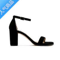 SUNTEK2023新款宽一字带凉鞋女粗跟百搭性感优雅简约舒适中跟露趾高跟鞋