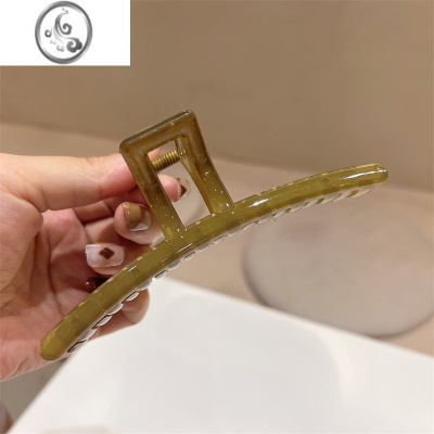 JiMi韩版基础款简约百搭大抓夹果冻亚克力衣架盘发夹优雅法式网红爪夹