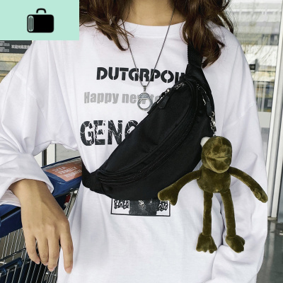 日系潮牌工装斜跨包女大学生韩版ins百搭帆布包男胸包腰包小挎包NEWLAKE男士腰包