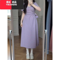 YIBUSHENG大码季茶歇法式气质裙子女胖mm显瘦遮肚子a字收腰高级感连衣裙