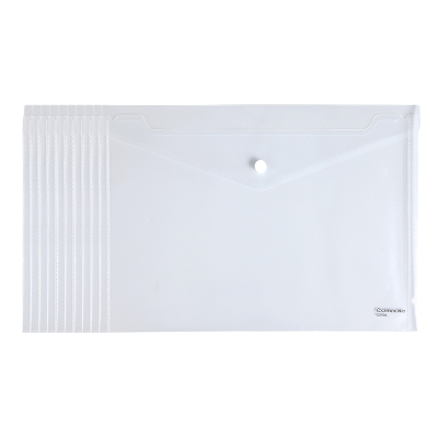 齐心 C310A A4 防反光按扣文件袋 透明 10个/套