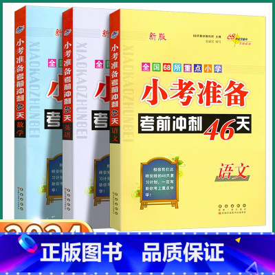 3本]语文+数学+英语 小学通用 [正版]2024版小考准备考前冲刺46天小升初语文数学英语人教版小学升初中知识点汇总复
