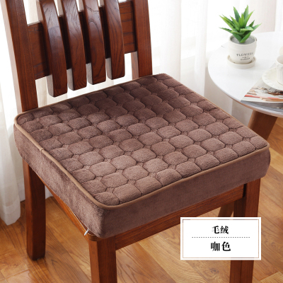 夏季海绵增高凉席椅子垫办公室学生加厚榻榻米坐垫汽车座垫子咖色毛绒40X40cm厚度5厘米