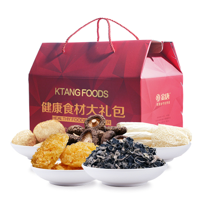 金唐(KTANG)健康大礼包（一）560g菌菇系列黑木耳香菇猴头菇竹荪整花银耳