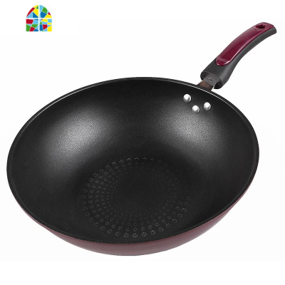 炒锅不粘锅烟熟铁锅煤气电磁炉专用平底炒菜锅家用燃气灶适用炒勺 FENGHOU 32CM‖盖‖送竹铲