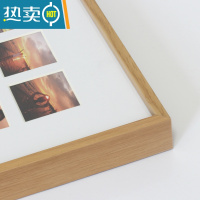 敬平48宫格相框九宫格画框定制情侣照片结婚diy摆台婚纱纪念生日礼物 原木色[铝合金相框] [48宫格]40×50cm+