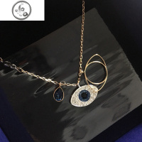 新款恶魔之眼项链女纯银锁骨链玫瑰金百搭简约彩金网红不色 JiMi