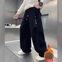 男童秋冬季裤子加绒新款中大童冬装儿童加厚一体绒灯芯绒长裤