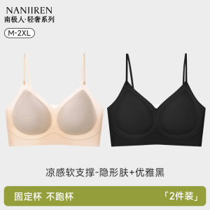 无痕内衣女小胸聚拢显大夏薄款隐形冰丝凉感细肩带吊带一体文胸罩