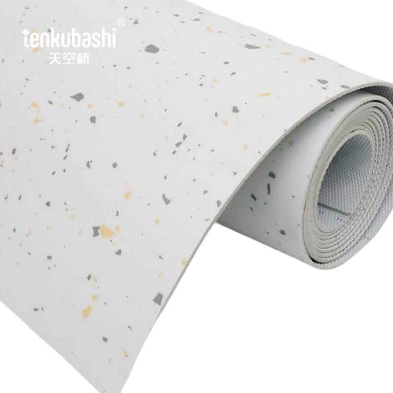 天空桥 阻燃地板 白色大理石2.0mm 卷