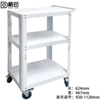 戴劲电脑设备架推车机房培训检测车打印机移动工作台白色带拉手