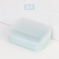 磨砂盖防潮带盖肥皂盒家用可沥水皂盒塑料大号香皂盒双层简约皂架 三维工匠 蓝色2个