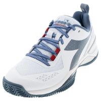 迪亚多纳(DIADORA)男网鞋专业缓震透气克莱球场鞋白蓝户外运动 te