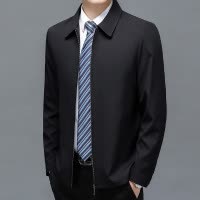 男士中年夹克休闲外套春秋新款男式爸爸装上衣商务夹克男外套