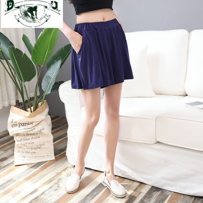 HLCOMAN宽松睡裤女大码五分短裤夏季胖mm200斤沙滩裤莫代尔家居短裤裙女睡裤