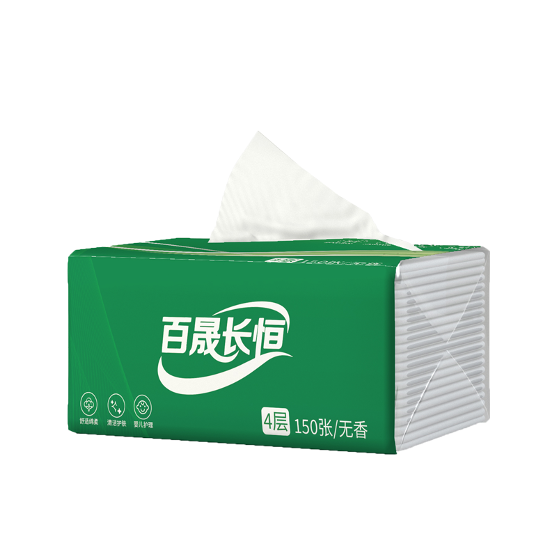 百晟长恒 BSCH-B89 抽纸-软包4层/150张/无香(计价单位:包)绿色