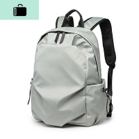 双肩包时尚潮流男士背包大容量休闲旅行大学生电脑包初中学生书包NEW LAKE 清爽灰(无USB接口)(偏浅绿色)