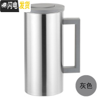 三维工匠韩式不锈钢凉水壶大容量冷水壶装果汁豆浆壶家用餐厅咖啡奶茶扎壶 北欧灰