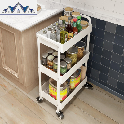 厨房推车置物架落地多层蔬菜收纳架整理架3层放菜架子移动 三维工匠