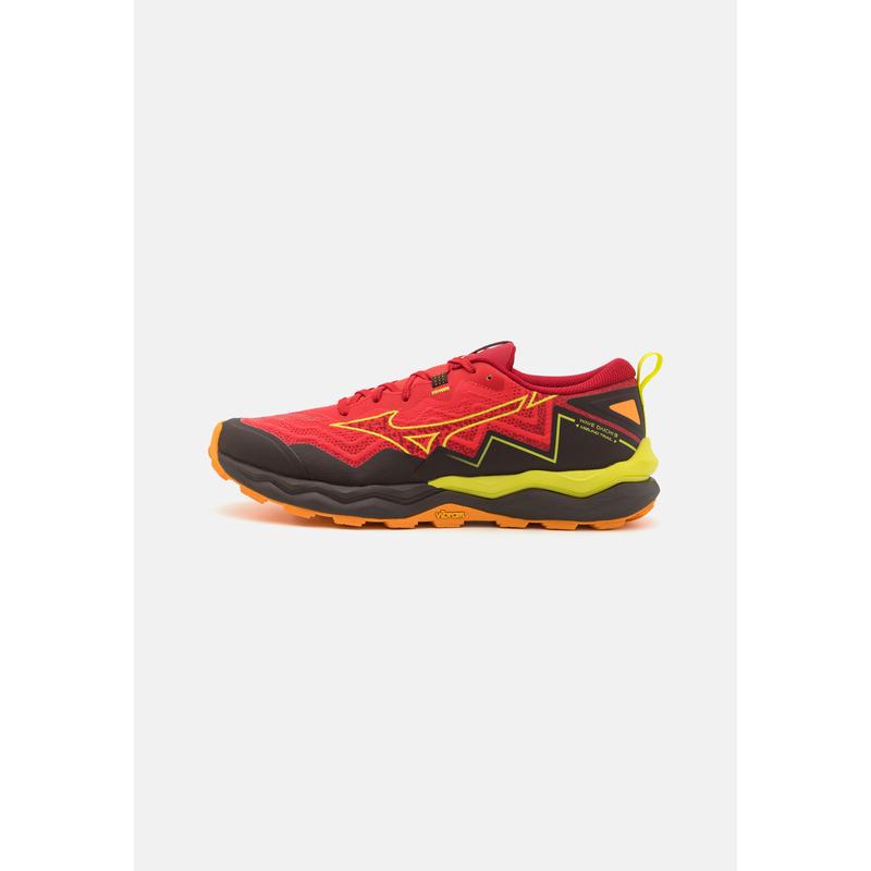 Mizuno男士红色越野跑步鞋防滑耐磨舒适轻便登山运动鞋