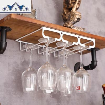 家用红酒杯架创意红酒架摆件高脚葡萄酒装饰倒挂酒瓶架子欧式酒架 三维工匠收纳层架