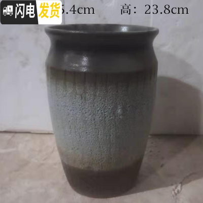 三维工匠宜兴紫砂花盆老桩多肉盆景法师盆栽透气粗陶陶瓷大号盆 浅黄色新款圆法师2 大花盆容器