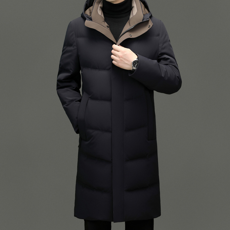 牛奶丝面料加厚长款羽绒服男冬季新款简约保暖羽绒服福利