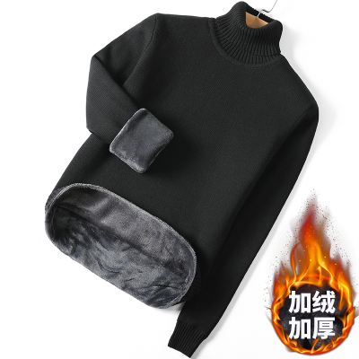 HongZun高领毛衣男加厚加绒秋冬季保暖打底衫男士针织衫长领韩版外穿纯色毛衣