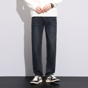 金盾(KIN DON)秋冬季款男士裤子牛仔裤黑色长裤宽松直筒休闲百搭加大码男裤肥佬裤