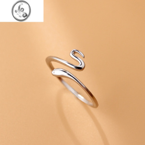 JiMi银银蛇形开口戒指女简约时尚设计韩版气质个性小动物尾戒指环手饰 纯银小蛇开口戒1枚