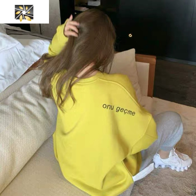 暖青汇卫衣女2021春新款小个子宽松慵懒港风盐系中长款上衣炸街超火外套卫衣