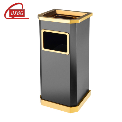 DXBG不锈钢垃圾桶烟蒂柱灭烟桶带烟灰缸室外电梯口立式 钛金靠墙氏侧开口