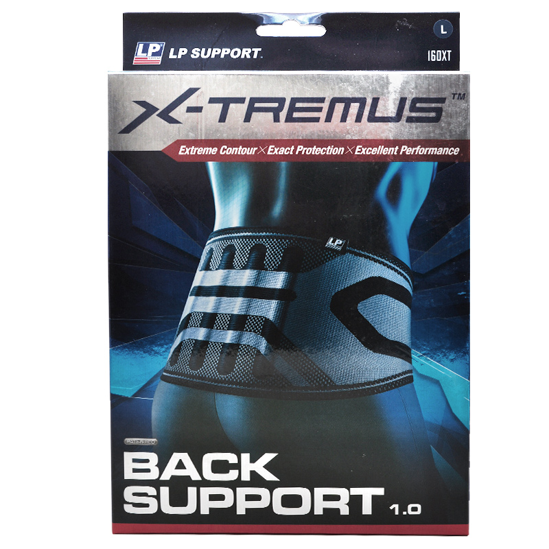 LP 运动护腰 塑钢支撑条 健身背部支撑腰带 单层 旗舰款 160XT 黑色