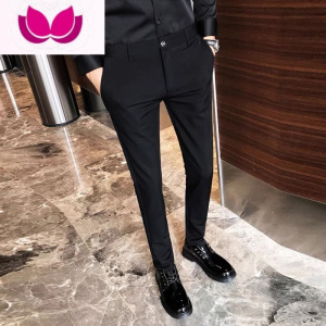 七斓西裤男修身小脚潮流休闲长裤发型师2023新款英伦九分西装裤子