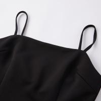 [1件5折价:89.5]美特斯邦威黑色吊带裙女百搭夏季细肩带弹力高腰连衣裙女