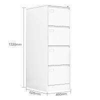 汇云 A4挂劳柜立式档案柜办公抽屉文件柜FC挂快捞柜铁皮柜暖白四斗卡箱