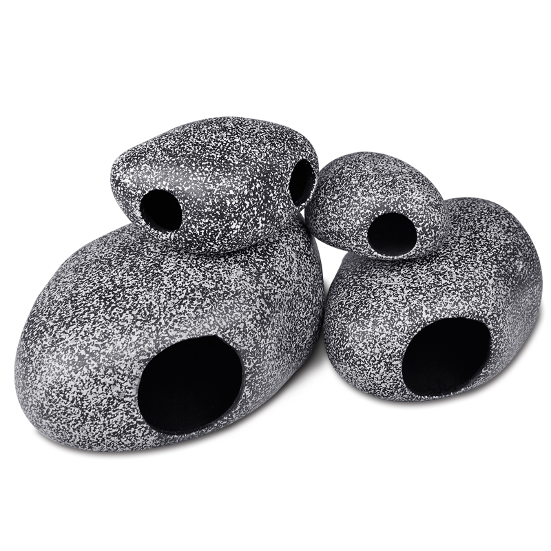 慈鲷躲避罐 鱼缸慈鲷石头 鱼缸装饰三湖慈鲷产卵孵化石 多孔设计