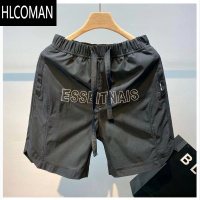 HLCOMAN夏季短裤男冰丝速干直筒运动裤潮ins宽松百搭休闲五分裤沙滩裤男