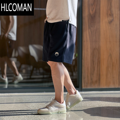 HLCOMAN韩版休闲简约宽松短裤流行运动裤夏季潮流刺绣百搭男士五分裤卫裤