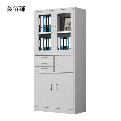 鑫佰狮钢制资料柜档案柜财务凭证柜带锁储物柜铁皮柜书柜偏三内保文件柜