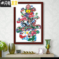 三维工匠精准印花十字绣祝寿字寿星寿桃线绣百寿图客厅钻石画 寿比乾坤十字绣61X86生态棉线精准印布(中格3股全绣版)