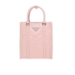 普拉达(PRADA)女士纳帕皮革单肩包时尚百搭配饰顶部手提多功能休 粉色