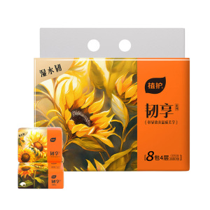 植护抽纸90抽*8包湿水韧性更强韧ZH305388N8